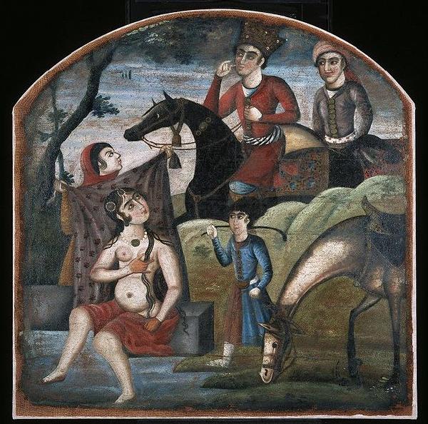 unknow artist Khusraw Discovers Shirin Bathing, From Pictorial Cycle of Eight Poetic Subjects France oil painting art